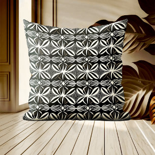 Black and White Boho Elegant Kurvor Dekorativ kudd Kudde