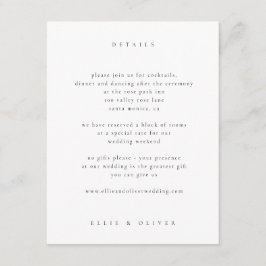 Black and White Boho Photo Bröllop Modern Tilläggskort