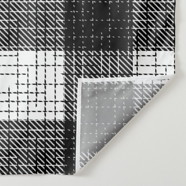 Black and White Bold Checkered Plaid Design  Tyg (Skapare uppladdad)