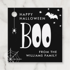 Black and White Boo Happy halloween Gåvor Etiketter