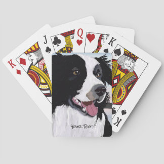 Black and White Border Collie Playing Cards Casinokort