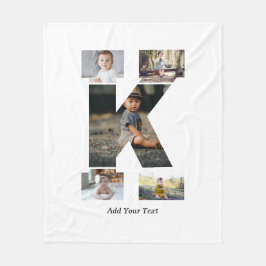 Black and White Brev K Photo Collage Fleecefilt