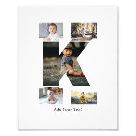 Black and White Brev K Photo Collage Fototryck