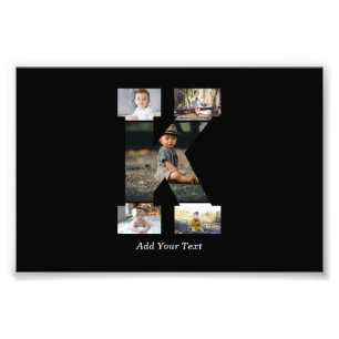 Black and White Brev K Photo Collage Fototryck