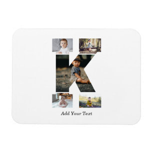 Black and White Brev K Photo Collage Magnet