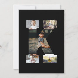 Black and White Brev K Photo Collage Meddelande