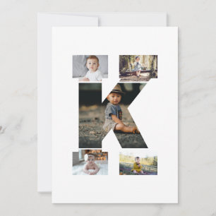 Black and White Brev K Photo Collage Meddelande