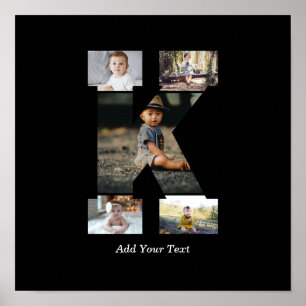 Black and White Brev K Photo Collage Poster