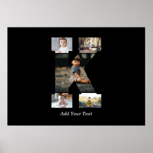 Black and White Brev K Photo Collage Poster