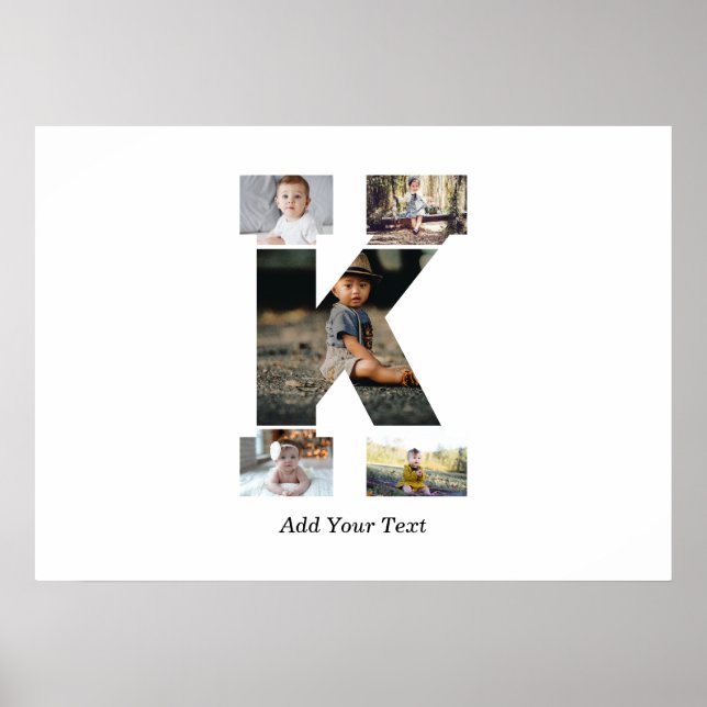 Black and White Brev K Photo Collage Poster (Framsidan)