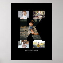 Black and White Brev K Photo Collage Poster