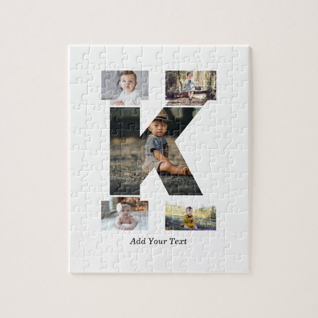 Black and White Brev K Photo Collage Pussel (Vertikal)