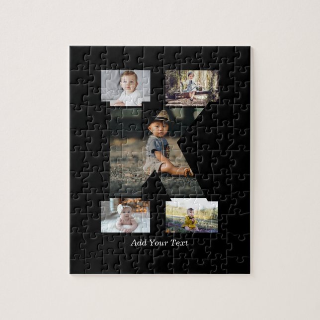 Black and White Brev K Photo Collage Pussel (Vertikal)