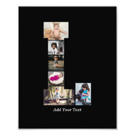 Black and White Brev L Photo Collage Fototryck