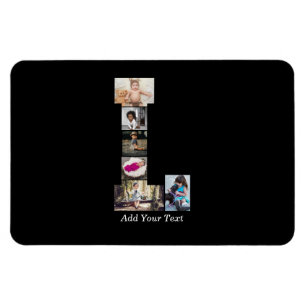 Black and White Brev L Photo Collage Magnet