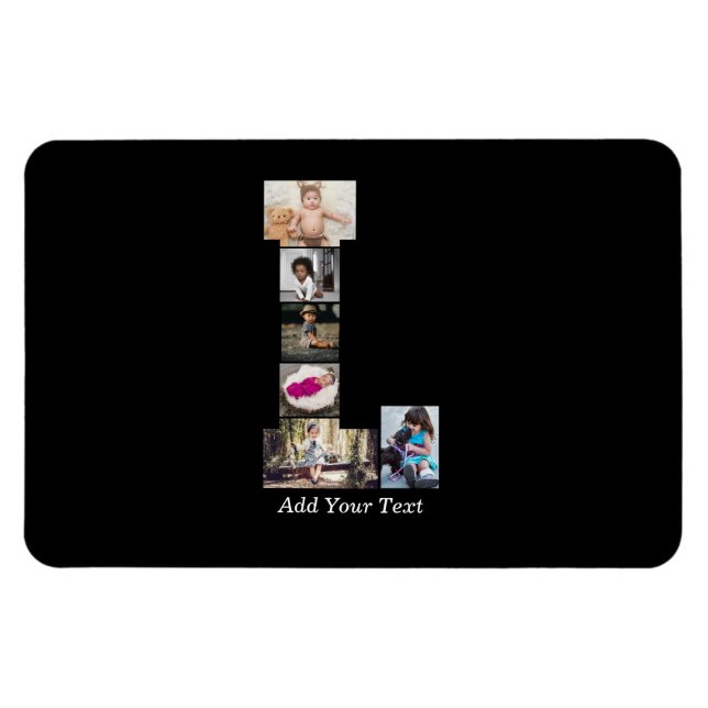 Black and White Brev L Photo Collage Magnet (Horisontell)