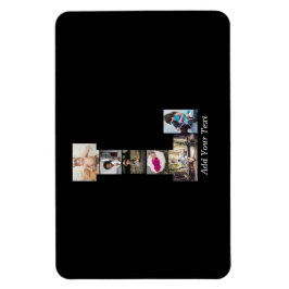 Black and White Brev L Photo Collage Magnet