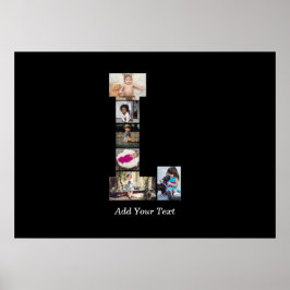 Black and White Brev L Photo Collage Poster