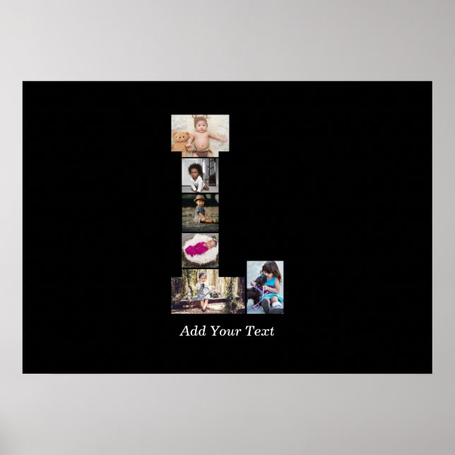 Black and White Brev L Photo Collage Poster (Framsidan)