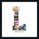 Black and White Brev L Photo Collage Poster<br><div class="desc">Det här engramsfotokollaget är en personlig som kombinerar ett fet monogram (initialer eller brev) med en samling foton som arrangeras på ett konstgjort sätt inom eller runt det. Det är ett snyggt sätt att visa minnen samtidigt som du lägger till en unik elegant till dekor eller presenter.</div>