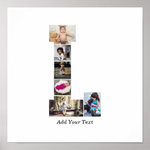 Black and White Brev L Photo Collage Poster