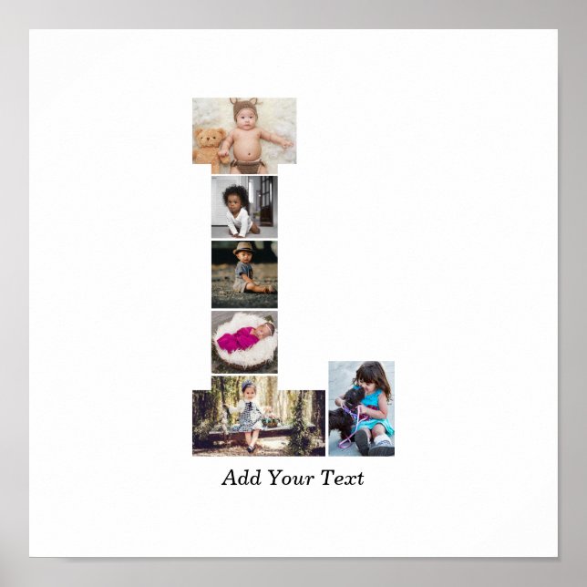 Black and White Brev L Photo Collage Poster (Framsidan)