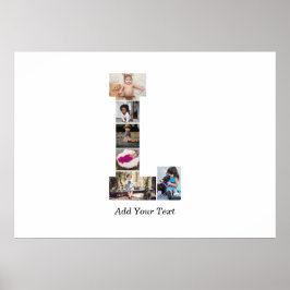 Black and White Brev L Photo Collage Poster