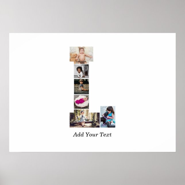 Black and White Brev L Photo Collage Poster (Framsidan)