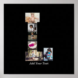 Black and White Brev L Photo Collage Poster