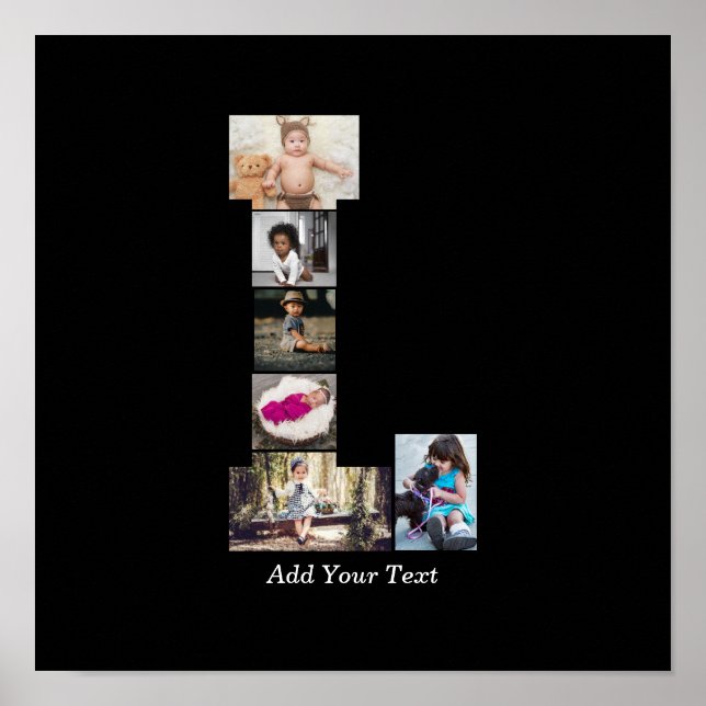 Black and White Brev L Photo Collage Poster (Framsidan)