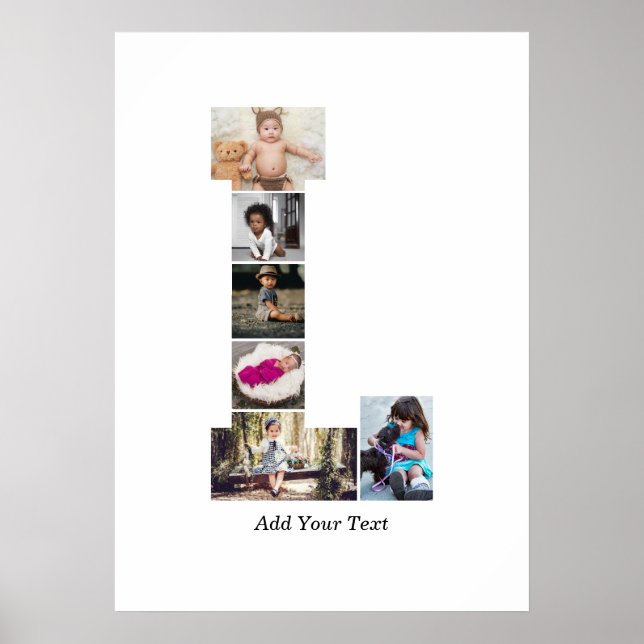 Black and White Brev L Photo Collage Poster (Framsidan)