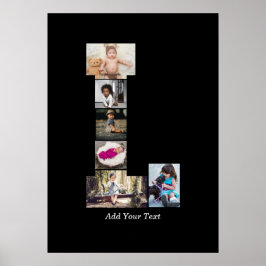 Black and White Brev L Photo Collage Poster