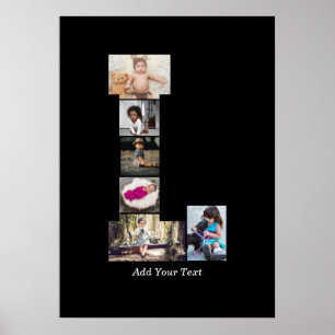 Black and White Brev L Photo Collage Poster