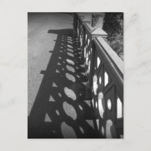 Black and White Bridge Casting Shadow Silhouette Vykort