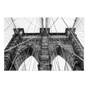 Black and White Brooklyn Bridge Photo NYC Fototryck