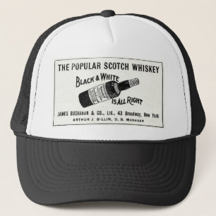 Black and White Buchanan Scotch Whiskey Cap Keps