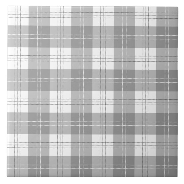 Black and White Buffalo Plaid Kakelplatta (Framsidan)