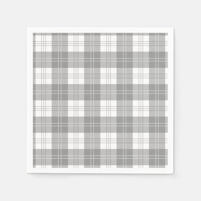 Black and White Buffalo Plaid Pappersservett (Framsidan)