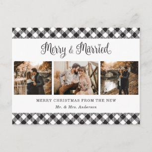 Black and White Buffalo Play Merry och Married Helg Vykort