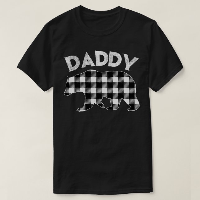 Black and White Buffalo Play Pappa Bear-jul T Shirt (Design framsida)