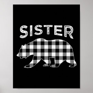 Black and White Buffalo Play Sister Bear Christma Poster