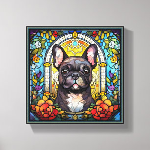 Black and White Bulldog Canvastryck