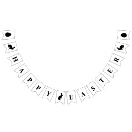 Black And White Bunnies Happy Easter Text Vimplar