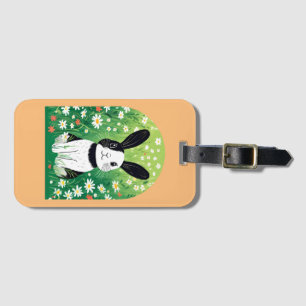 Black and White Bunny Luggage Tag Bagagebricka