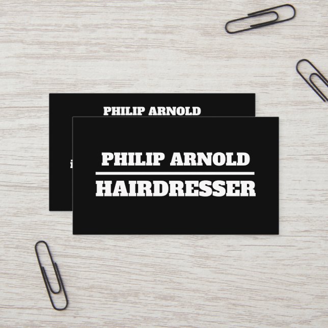 Black and white business card visitkort (Fram/Back In Situ)