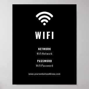 Black and White Business Company WiFi Poster