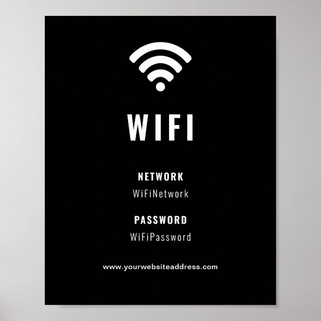 Black and White Business Company WiFi Poster (Framsidan)