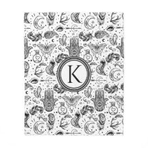 Black and White Butterfly Boho Inslag Monogram