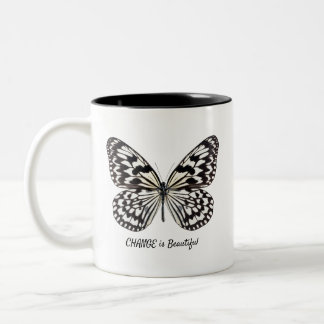 Black and White Butterfly Two-Tone Mugg
