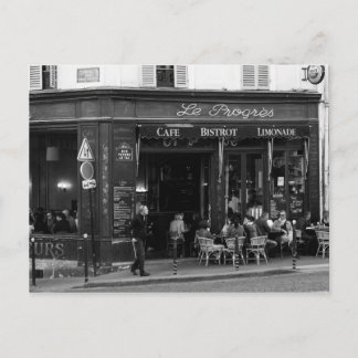 Black and White Cafe i Montmartre, Paris Vykort